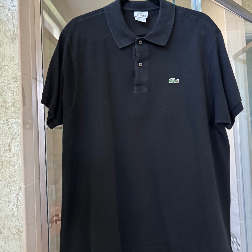 Men's Lacoste Classic Pique Polo Shirt-Size XL-(EU6)-black